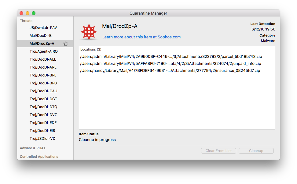 sophos home result mac